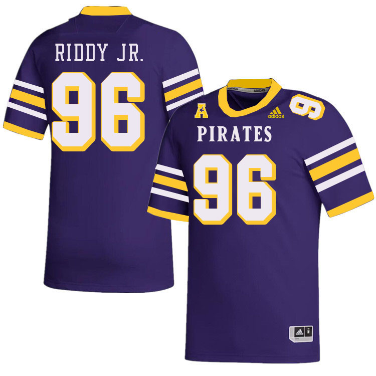 Men #96 Samuel Riddy Jr. ECU Pirates College Football Jerseys Stitched-Throwback